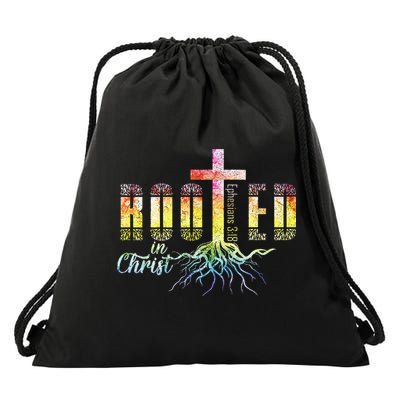 Rooted In Christ Christian Religious Christian Drawstring Bag