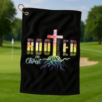 Rooted In Christ Christian Religious Christian Golf Towel