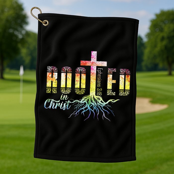 Rooted In Christ Christian Religious Christian Golf Towel