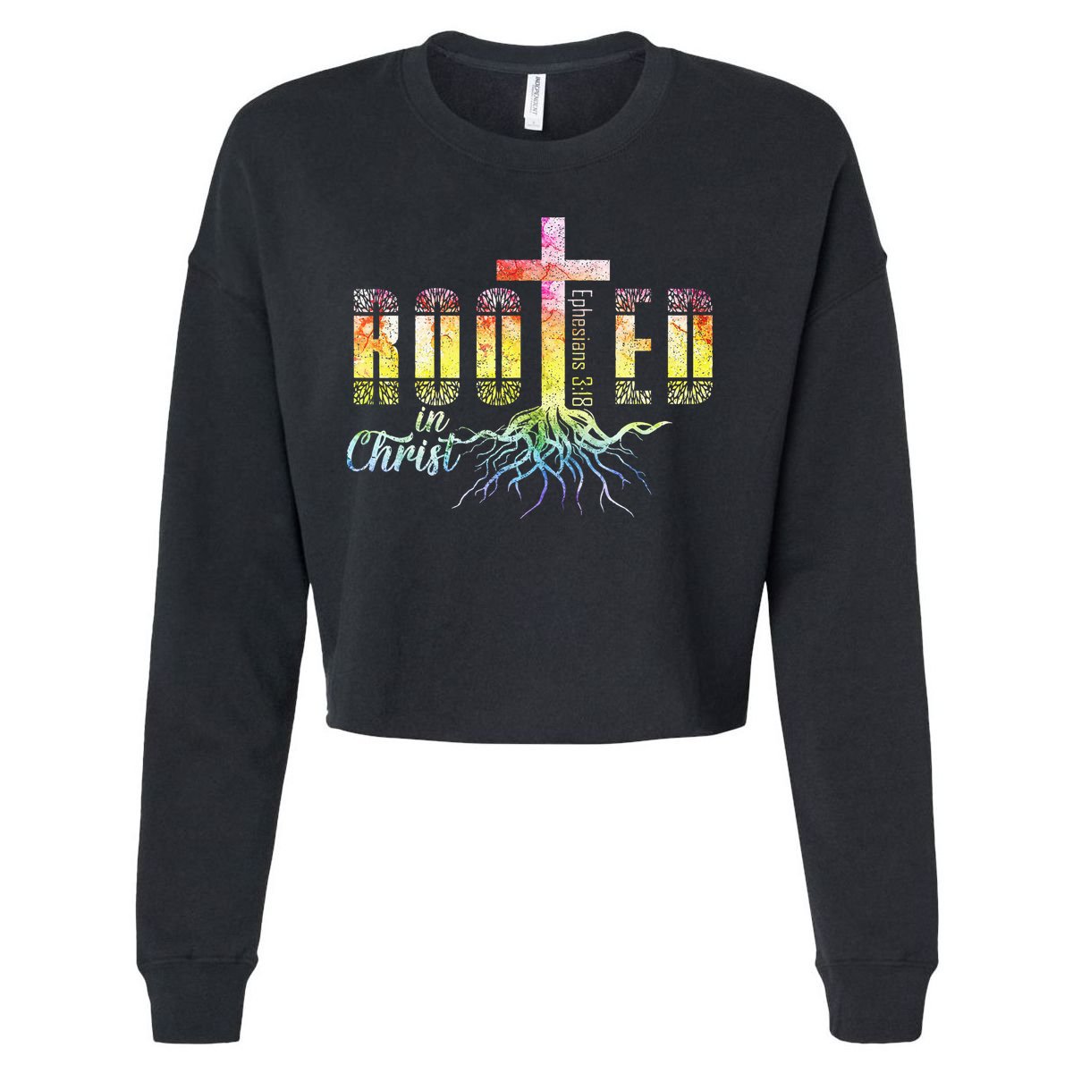 Rooted In Christ Christian Religious Christian Cropped Pullover Crew