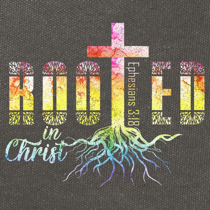 Rooted In Christ Christian Religious Christian Cotton Canvas Backpack