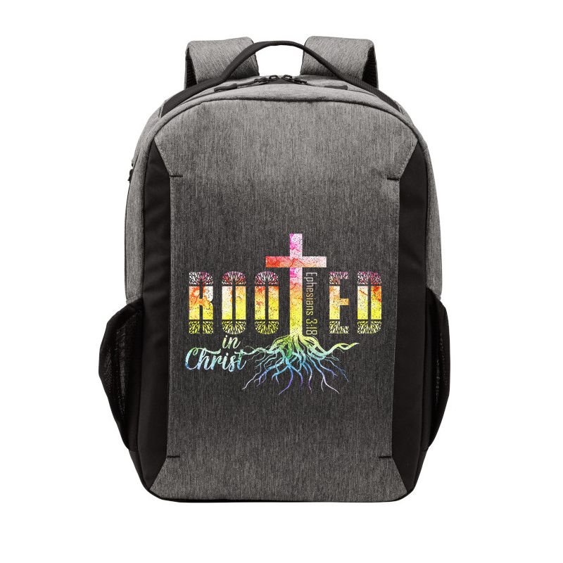 Rooted In Christ Christian Religious Christian Vector Backpack