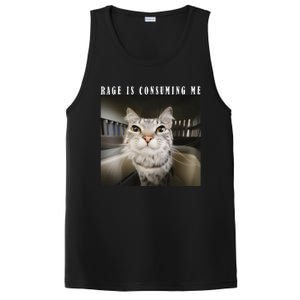 Rage Is Consuming Me Cat Meme Silly Kitten Cat Funny Meme PosiCharge Competitor Tank