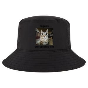 Rage Is Consuming Me Funny Silly Staring Cat Meme Oddly Joke Cool Comfort Performance Bucket Hat