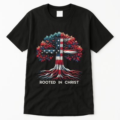 Rooted In Christ Jesus Faith And Love Religious Jesus Lover Tall T-Shirt