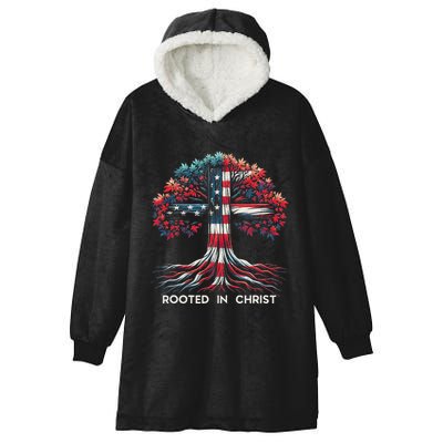 Rooted In Christ Jesus Faith And Love Religious Jesus Lover Hooded Wearable Blanket