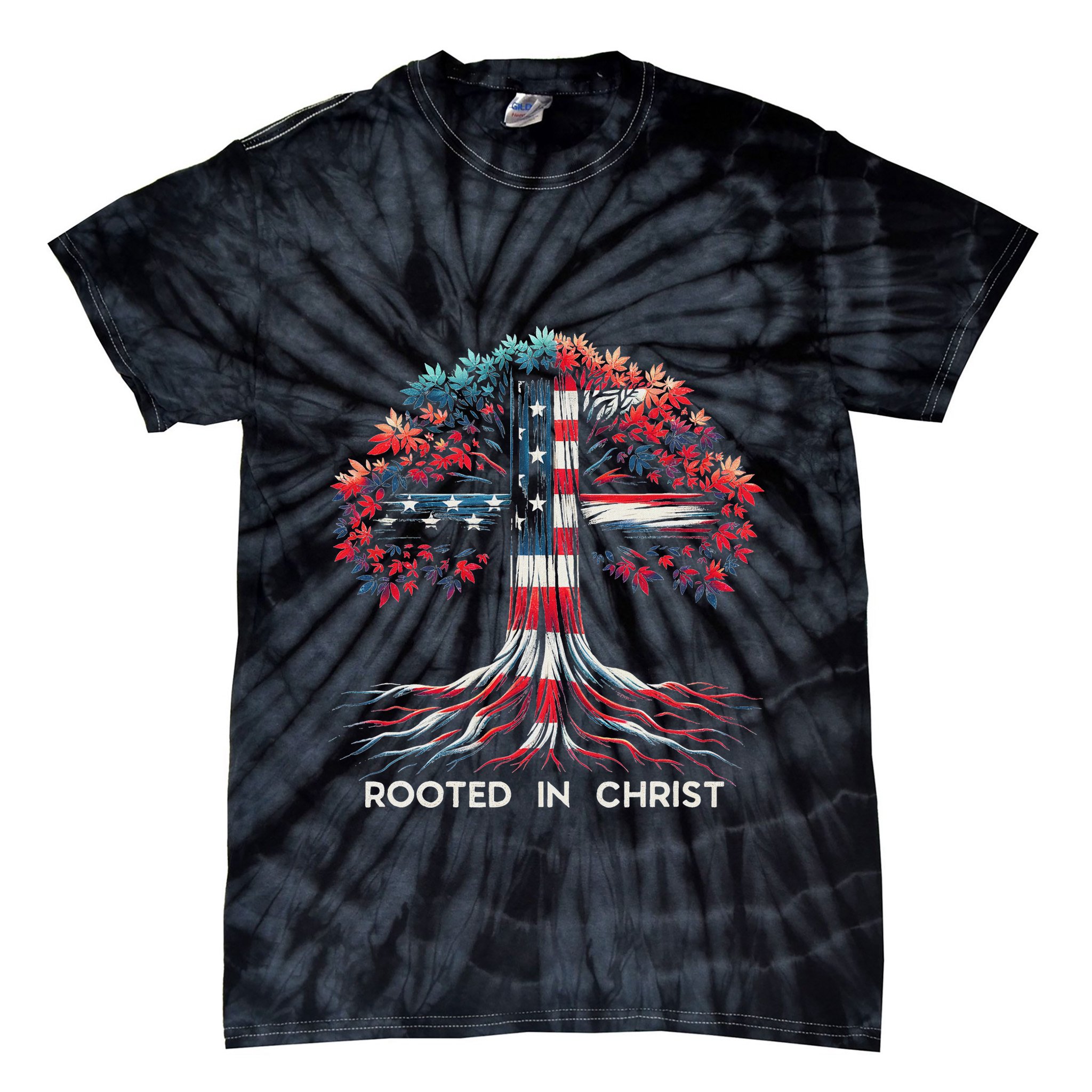 Rooted In Christ Jesus Faith And Love Religious Jesus Lover Tie-Dye T-Shirt