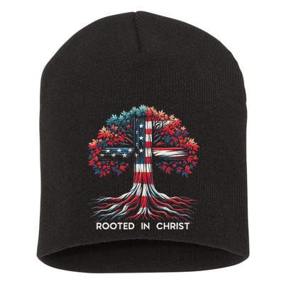Rooted In Christ Jesus Faith And Love Religious Jesus Lover Short Acrylic Beanie