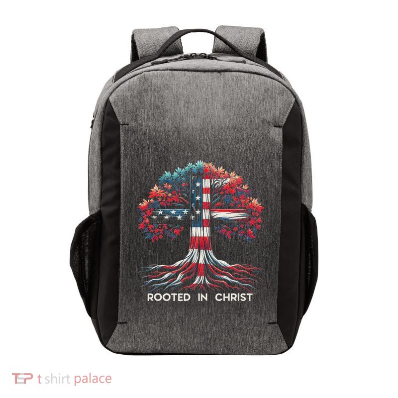 Rooted In Christ Jesus Faith And Love Religious Jesus Lover Vector Backpack