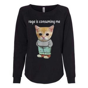 Rage Is Consuming Me Silly Cat Meme Womens California Wash Sweatshirt