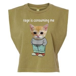 Rage Is Consuming Me Silly Cat Meme Garment-Dyed Women's Muscle Tee