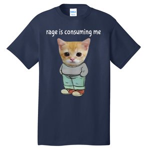 Rage Is Consuming Me Silly Cat Meme Tall T-Shirt