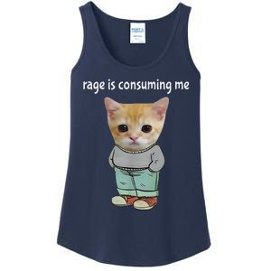 Rage Is Consuming Me Silly Cat Meme Ladies Essential Tank