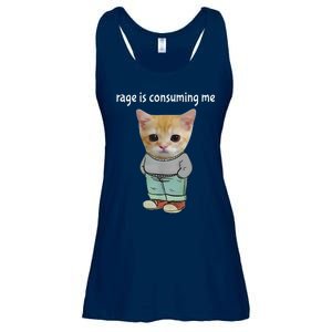 Rage Is Consuming Me Silly Cat Meme Ladies Essential Flowy Tank