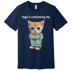 Rage Is Consuming Me Silly Cat Meme Premium T-Shirt