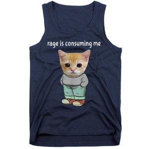 Rage Is Consuming Me Silly Cat Meme Tank Top