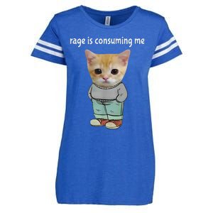 Rage Is Consuming Me Silly Cat Meme Enza Ladies Jersey Football T-Shirt