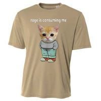 Rage Is Consuming Me Silly Cat Meme Cooling Performance Crew T-Shirt