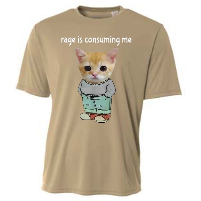 Rage Is Consuming Me Silly Cat Meme Cooling Performance Crew T-Shirt