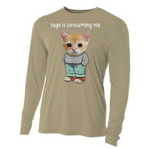 Rage Is Consuming Me Silly Cat Meme Cooling Performance Long Sleeve Crew