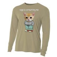 Rage Is Consuming Me Silly Cat Meme Cooling Performance Long Sleeve Crew