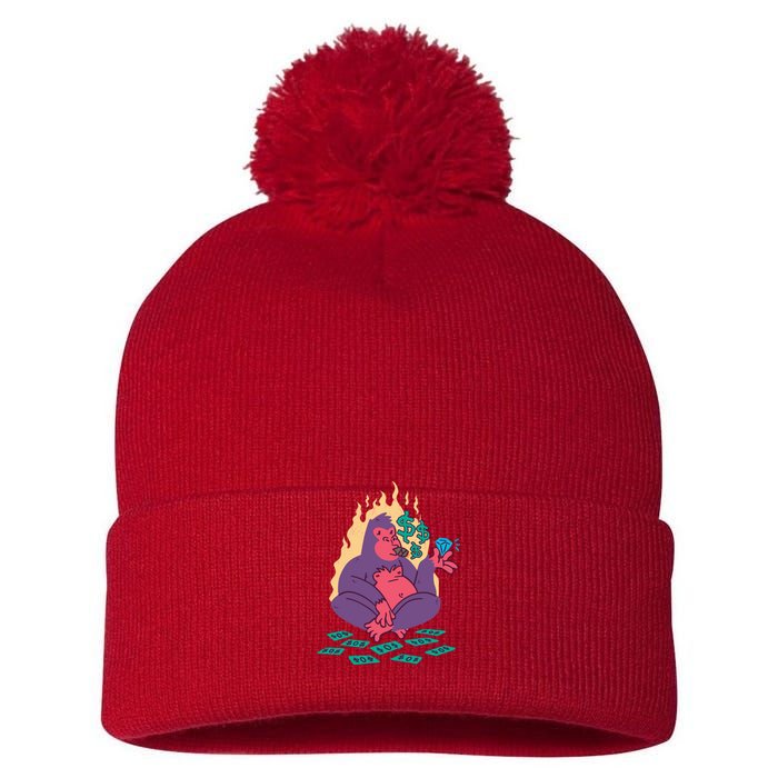 Rich Gorilla Pom Pom 12in Knit Beanie