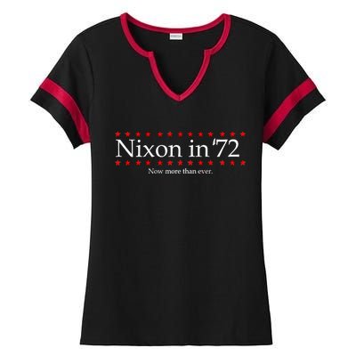 Richard Nixon in 72 Now More than Ever Ladies Halftime Notch Neck Tee