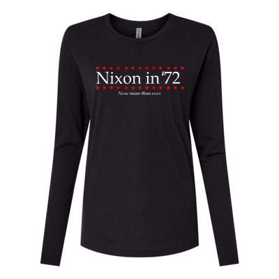 Richard Nixon in 72 Now More than Ever Womens Cotton Relaxed Long Sleeve T-Shirt