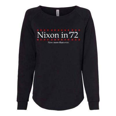 Richard Nixon in 72 Now More than Ever Womens California Wash Sweatshirt