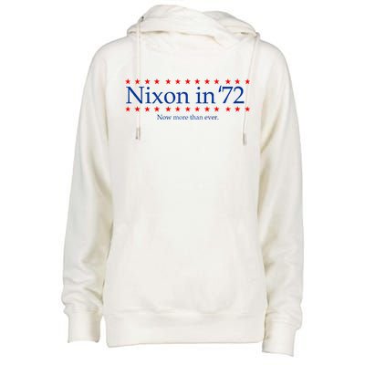 Richard Nixon in 72 Now More than Ever Womens Funnel Neck Pullover Hood