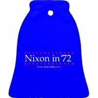 Richard Nixon in 72 Now More than Ever Ceramic Bell Ornament