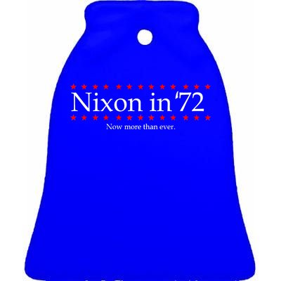 Richard Nixon in 72 Now More than Ever Ceramic Bell Ornament