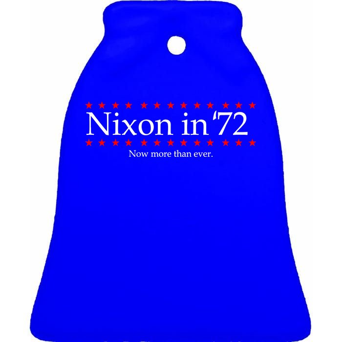 Richard Nixon in 72 Now More than Ever Ceramic Bell Ornament