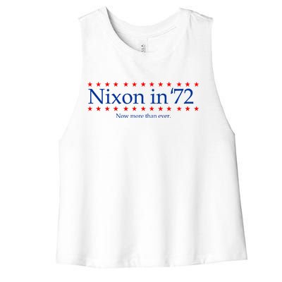 Richard Nixon in 72 Now More than Ever Women's Racerback Cropped Tank