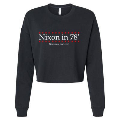 Richard Nixon in 78' 1978 Now More than Ever President Cropped Pullover Crew