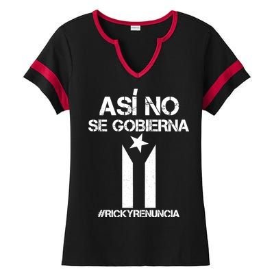 Ricky Renuncia Bandera Negra Puerto Rico Ladies Halftime Notch Neck Tee