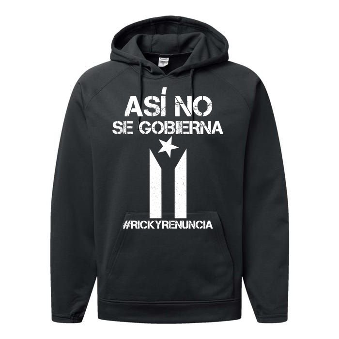 Ricky Renuncia Bandera Negra Puerto Rico Performance Fleece Hoodie