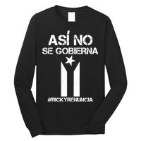 Ricky Renuncia Bandera Negra Puerto Rico Long Sleeve Shirt