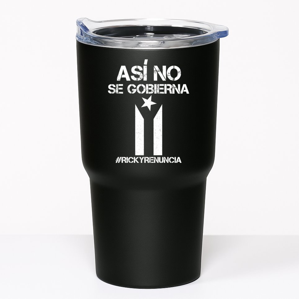 Ricky Renuncia Bandera Negra Puerto Rico Tumbler