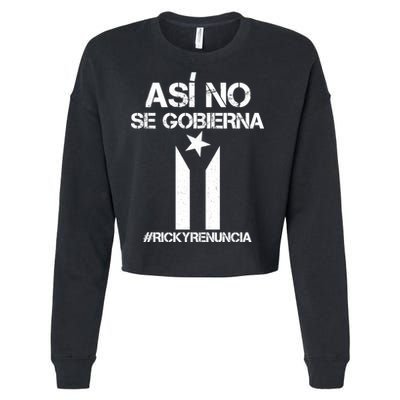 Ricky Renuncia Bandera Negra Puerto Rico Cropped Pullover Crew
