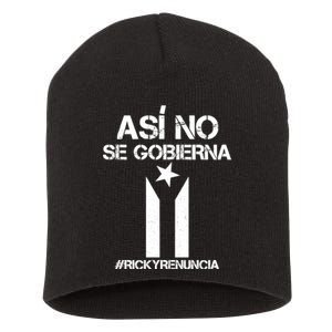 Ricky Renuncia Bandera Negra Puerto Rico Short Acrylic Beanie