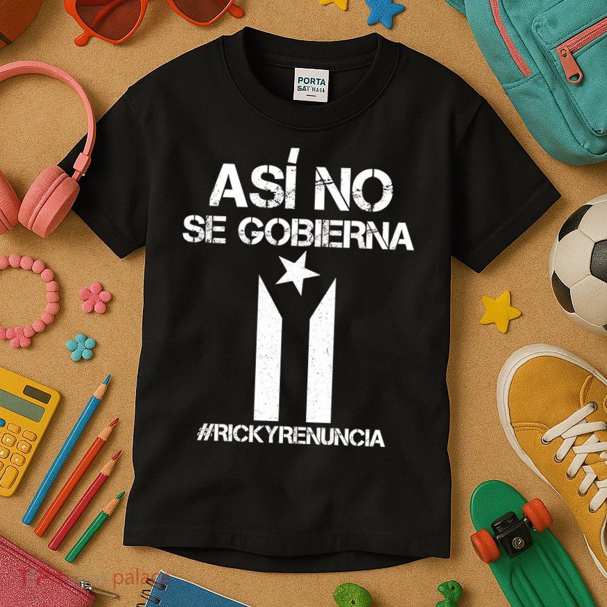 Ricky Renuncia Bandera Negra Puerto Rico Kids T-Shirt