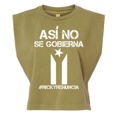 Ricky Renuncia Bandera Negra Puerto Rico Garment-Dyed Women's Muscle Tee