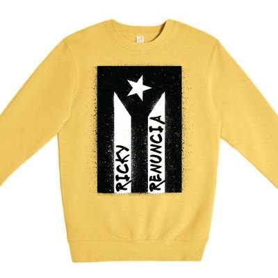 Ricky Renuncia Puerto Rico Flag Premium Crewneck Sweatshirt