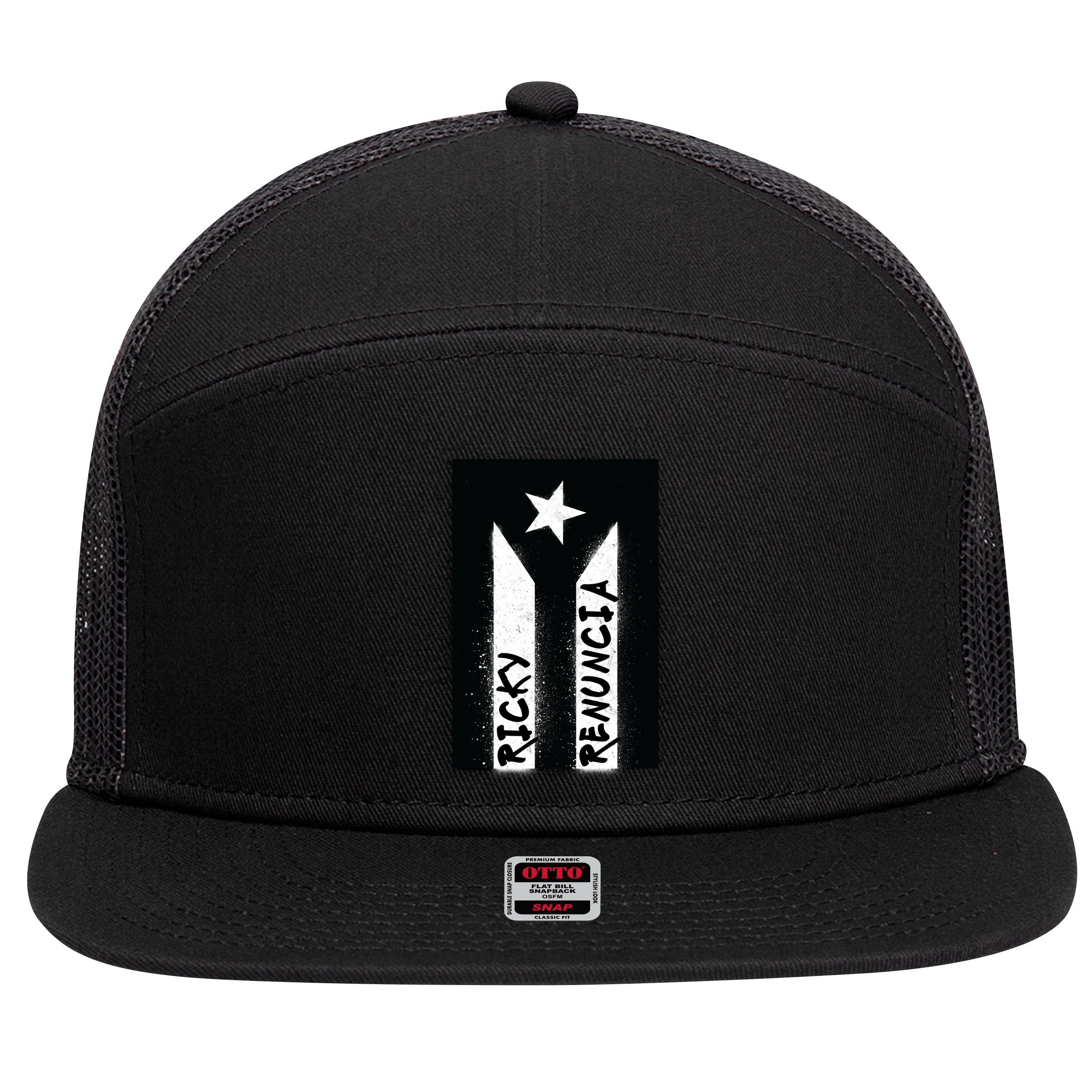 Ricky Renuncia Puerto Rico Flag 7 Panel Mesh Trucker Snapback Hat