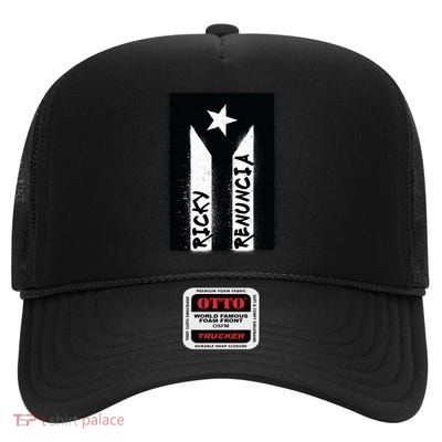 Ricky Renuncia Puerto Rico Flag High Crown Mesh Back Trucker Hat