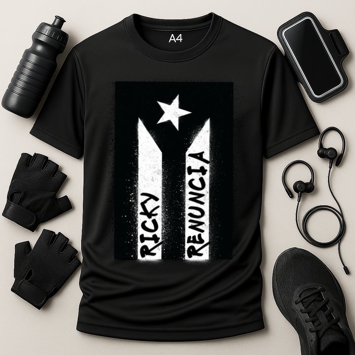 Ricky Renuncia Puerto Rico Flag Cooling Performance Crew T-Shirt