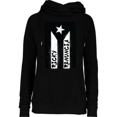 Ricky Renuncia Puerto Rico Flag Womens Funnel Neck Pullover Hood