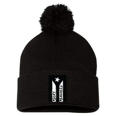 Ricky Renuncia Puerto Rico Flag Pom Pom 12in Knit Beanie