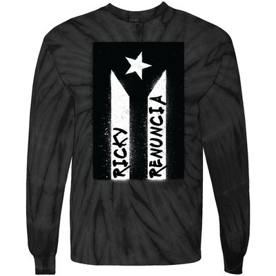 Ricky Renuncia Puerto Rico Flag Tie-Dye Long Sleeve Shirt